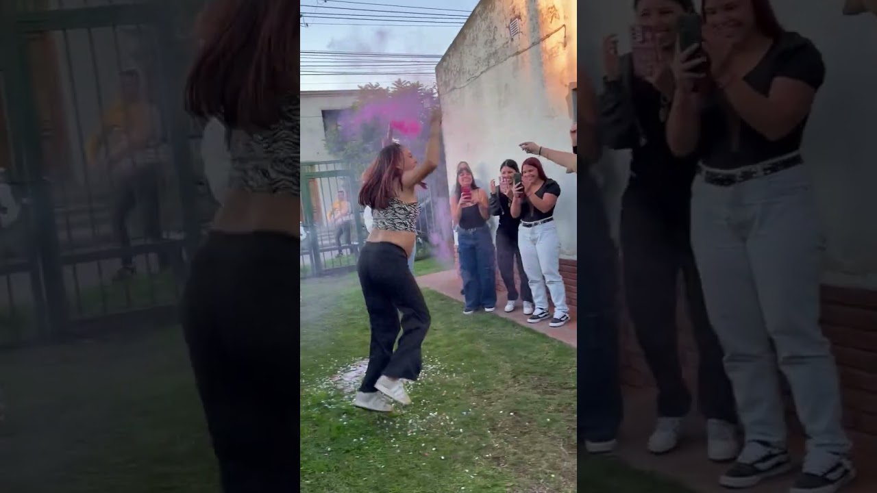 Gender reveal celebration ends in joyful fall after pink smoke surprise in Buenos Aires, Argentina