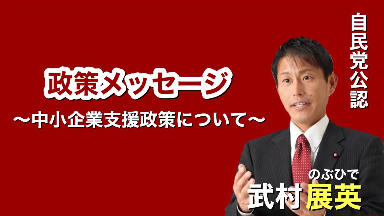 武村のぶひで政策メッセージ【中小企業支援政策について】