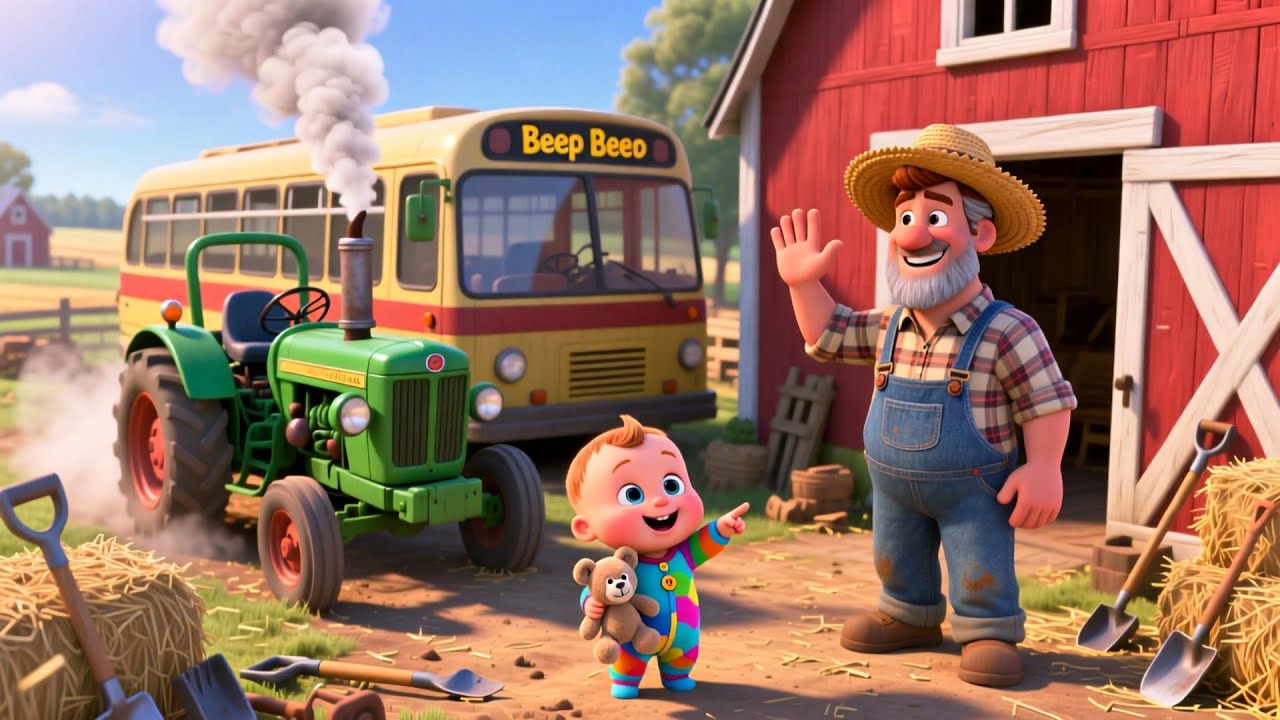 Beep Beep Farm Bus 🚌🐄 | Fun Learning Song for Kids | Preschool Educational Video