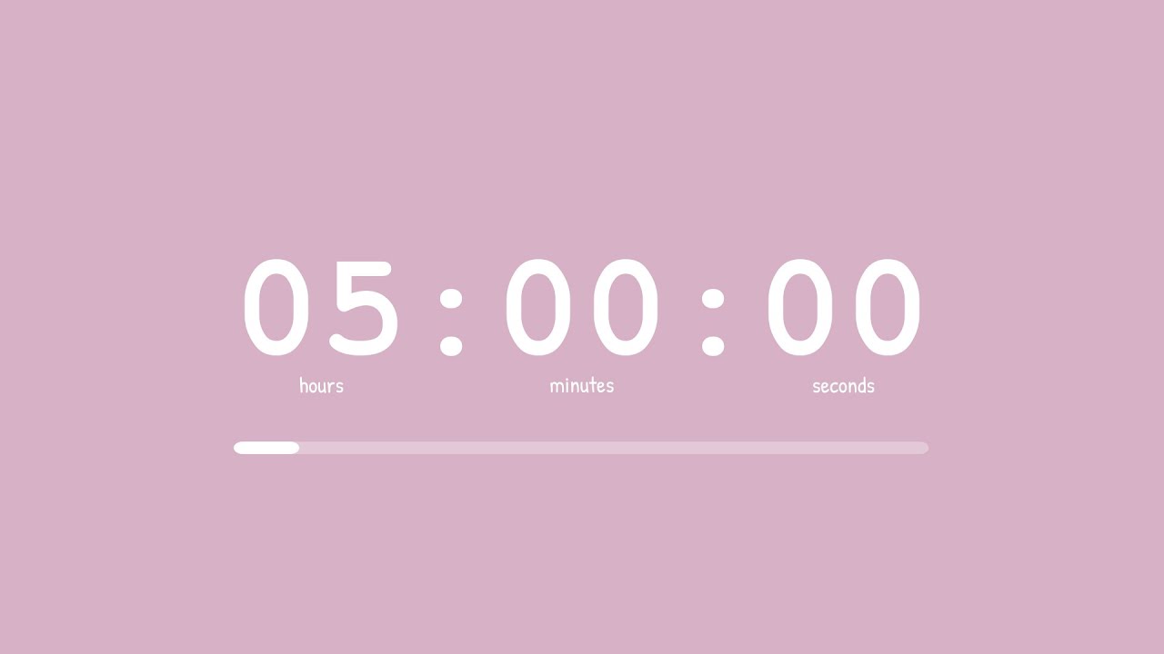 5 Hour Timer 🐰/ Pastel Pink Vibe Aura 🌸/ No Music Countdown