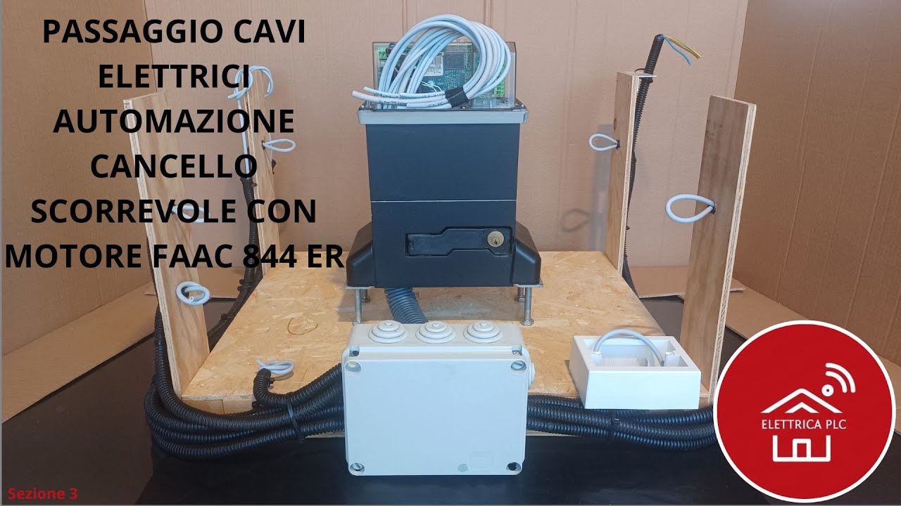 *03.ACE* PASSAGGIO CAVI ELETTRICI AUTOMAZIONE CANCELLO SCORREVOLE CON MOTORE FAAC 844 ER