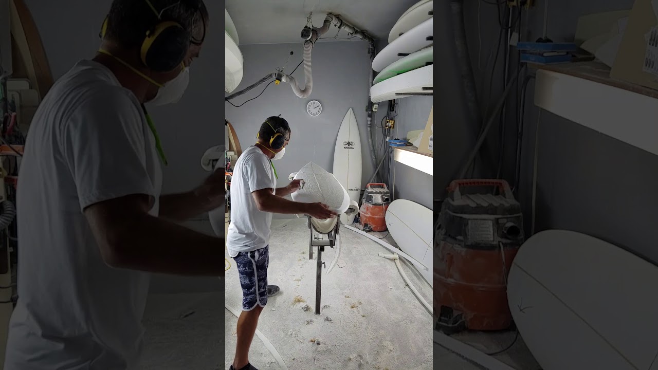 No power tools real handshaped surfboard.