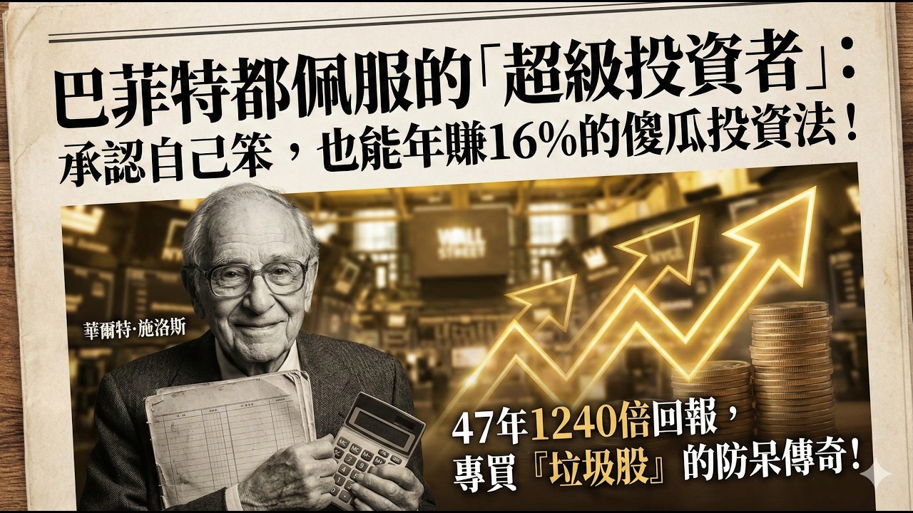 巴菲特都佩服的「超級投資者」：承認自己笨，也能年賺16%的傻瓜投資法！ #價值投資 #華爾特施洛斯 #WalterSchloss #巴菲特 #年化報酬 #投資策略 #安全邊際 #葛拉漢 #垃圾股
