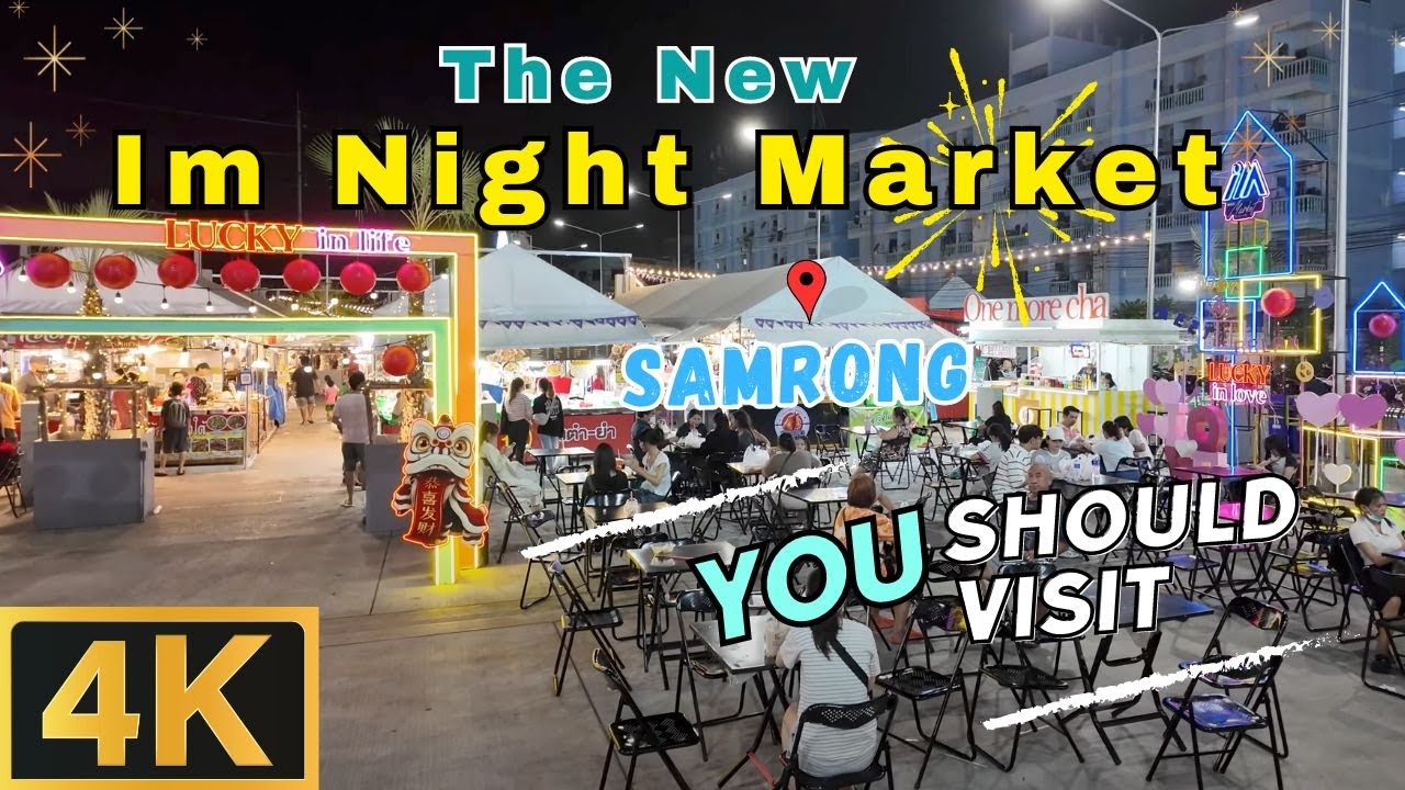 4K Walk – The New Im Night Market | Samut Prakan Thailand