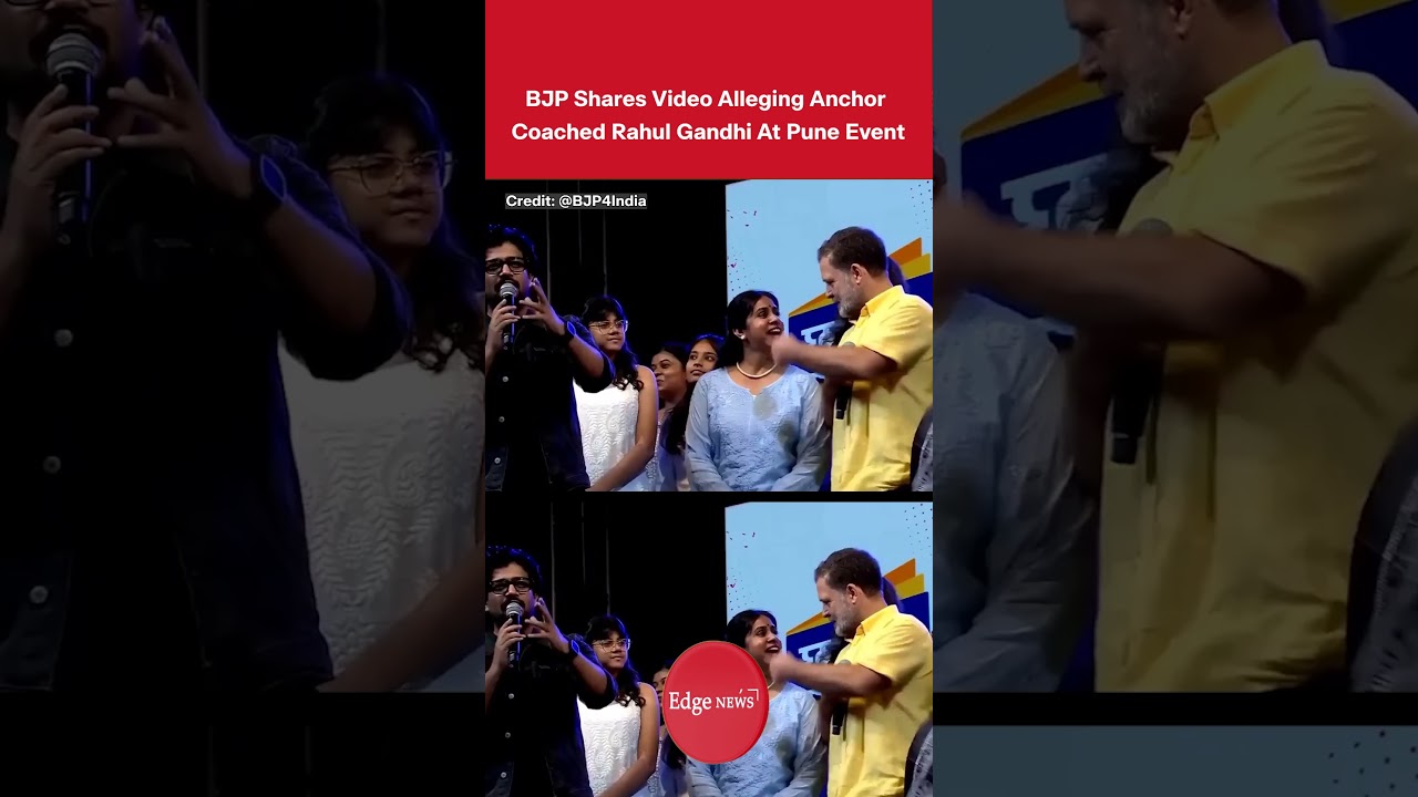 BJP Shares Video Alleging Anchor Coached Rahul Gandhi At Pune Event