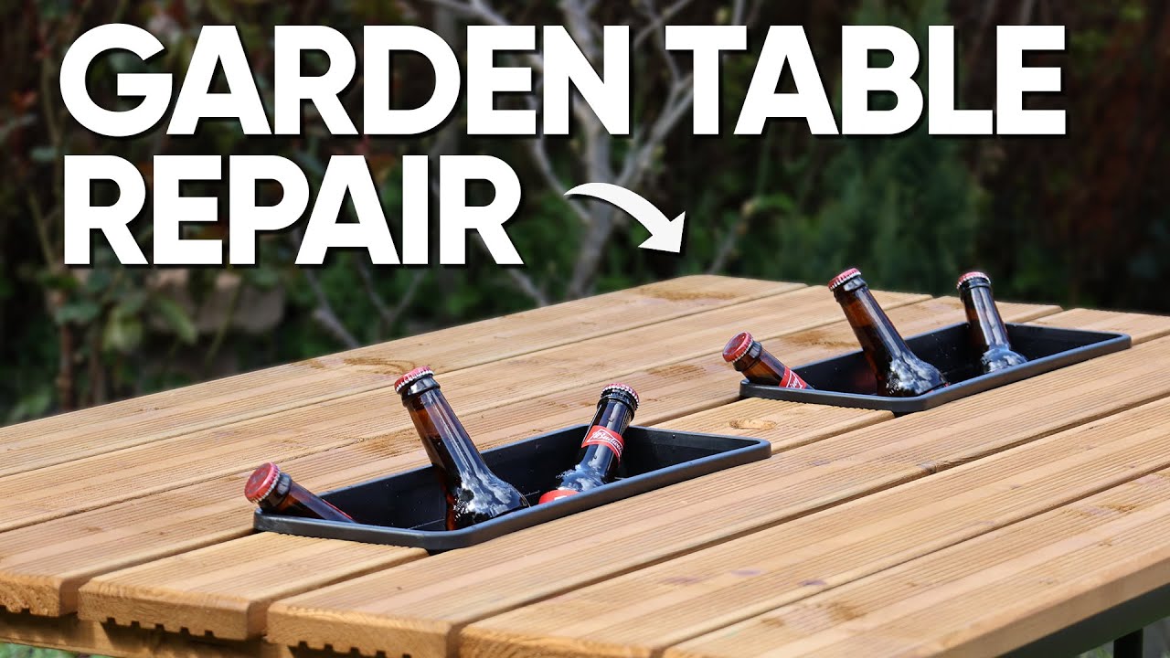 Broken Garden Table Upcycle & Repair | With DIY Drinks Wells