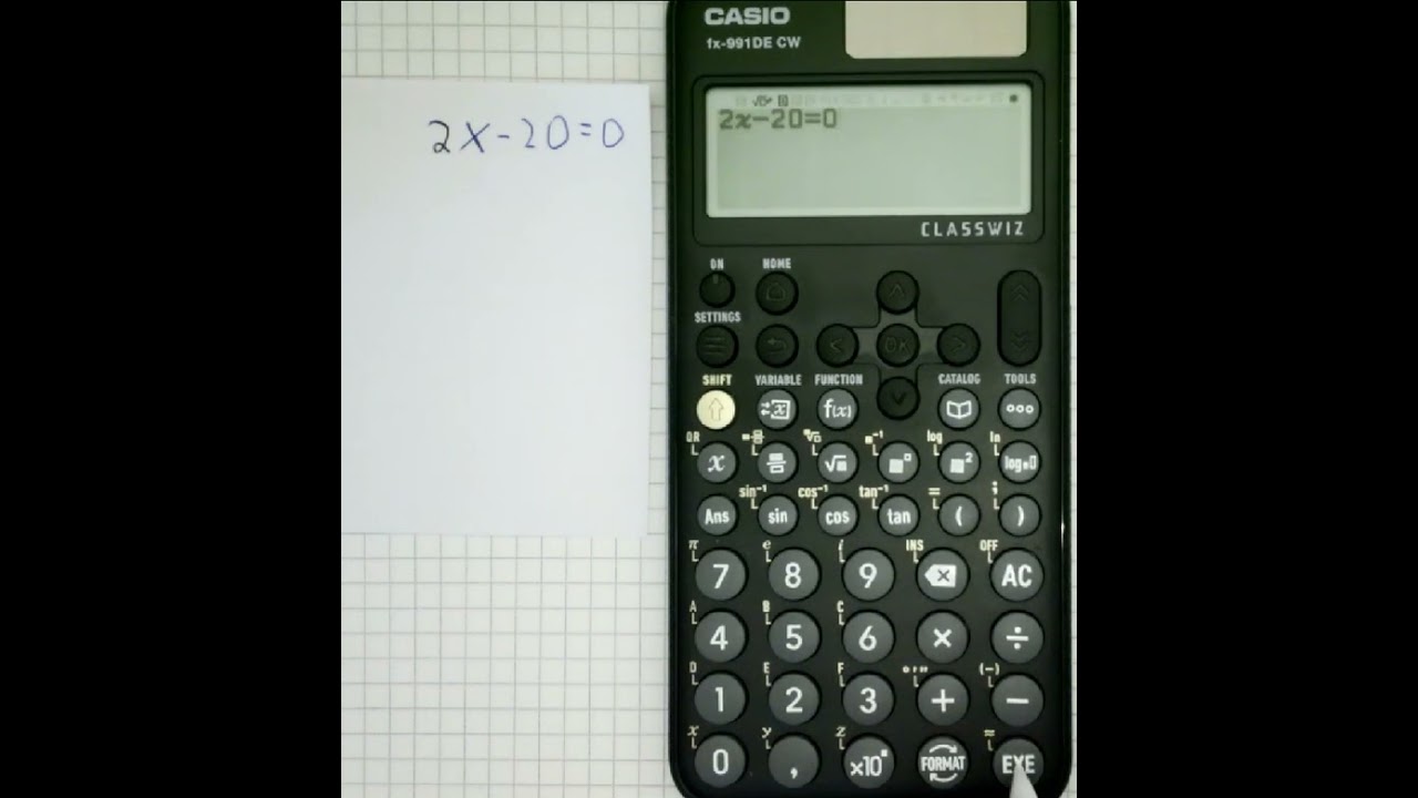 Casio fx-991DE CW - Lineare Gleichung lösen (x-Wert bestimmen) - Fachoberschule (FOS)