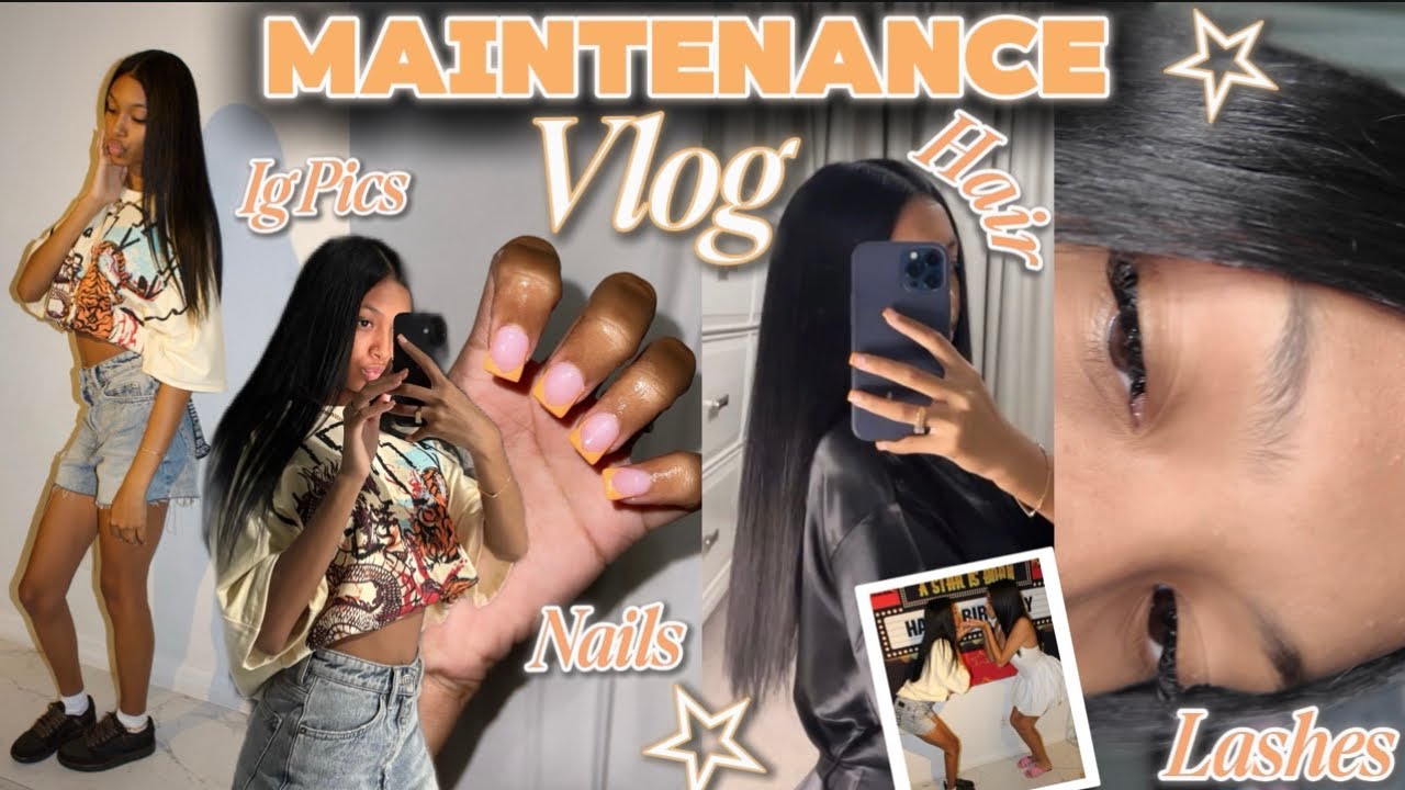 MAINTENANCE VLOG ☆ Ig, Pictures, Silk Press, Lashes, Nails, Dying Hair, Eats etc.