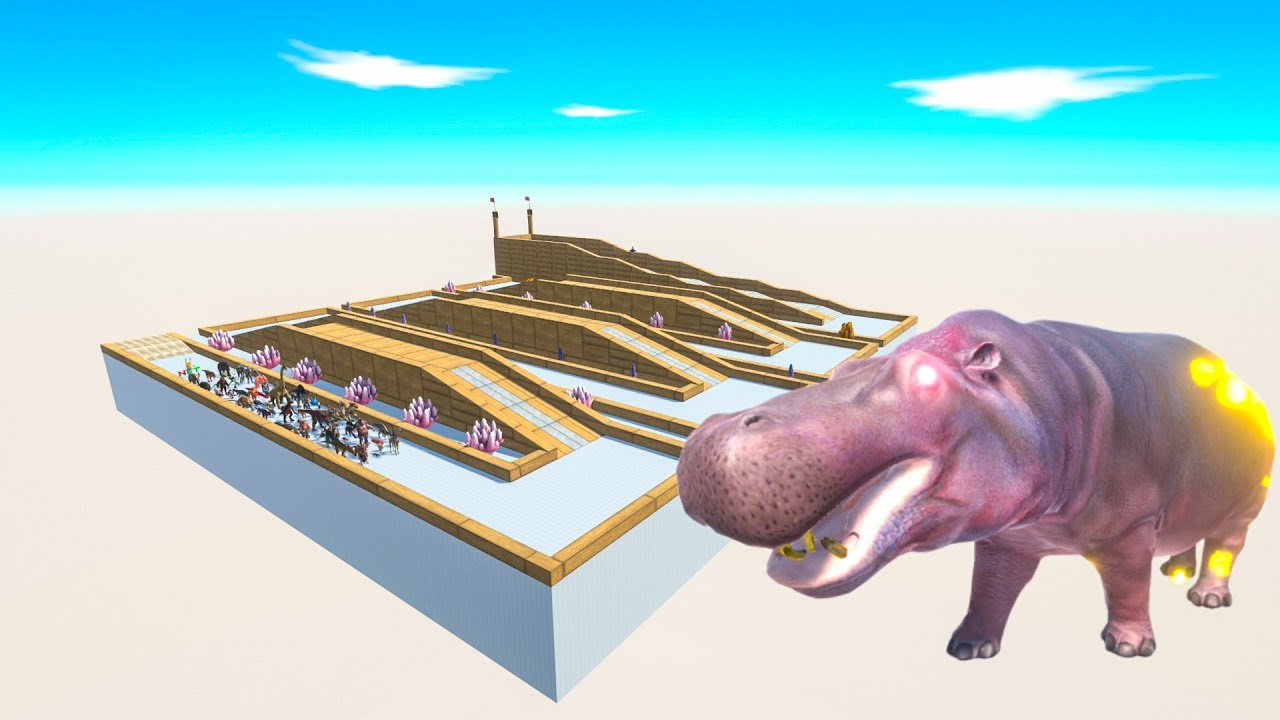 Escape From Fire Hippopotamus - Last Survivor - Animal Revolt Battle Simulator