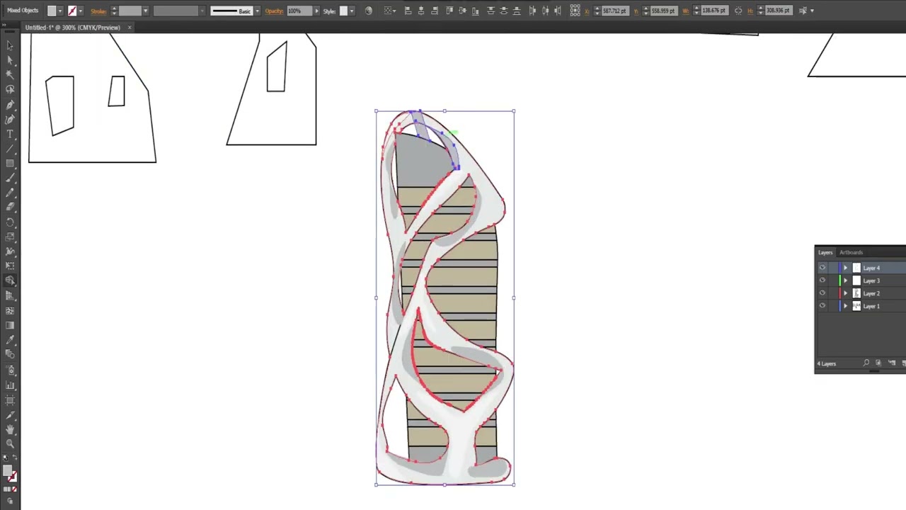 Futuristic cartoon with Adobe Illustrator