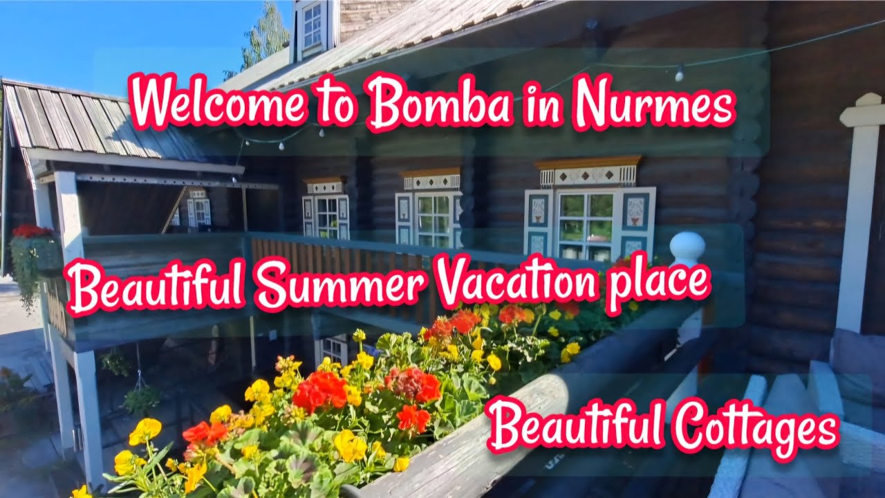 Wooden hotel & houses in Bomba Village in Nurmes. Tourist beautiful holiday place to stay.