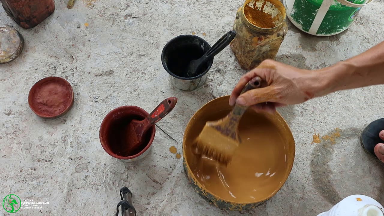 cách pha màu bột xây dựng và ứng dụng sơn giả gỗ trên đà sắt