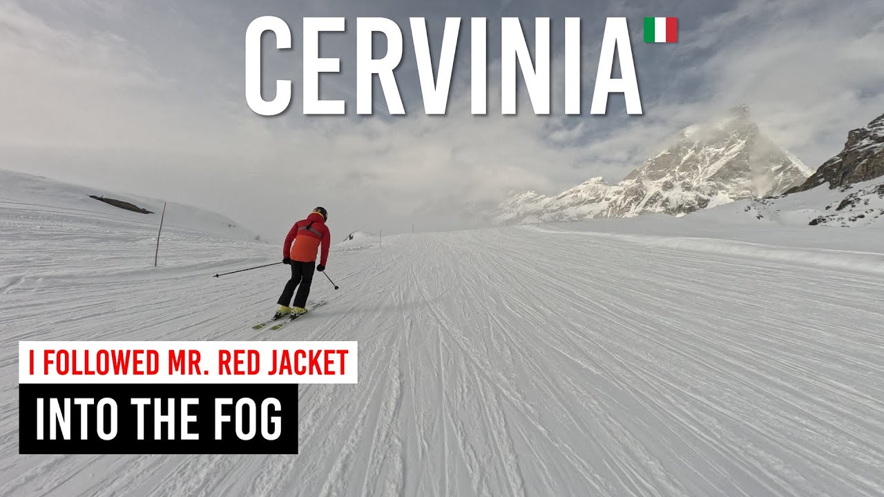 I followed Mr. Red Jacket INTO THE FOG in Cervinia Zermatt [Subtitles]