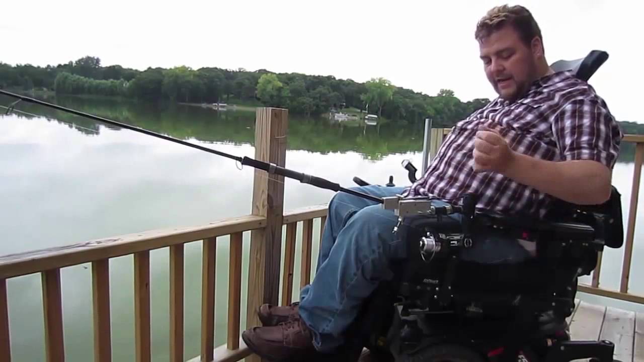Quadriplegic Fishing with M-Pow-R Lithium-Ion Power Fishing Reel & Van's EZ-Cast -Assist - P1,2,3