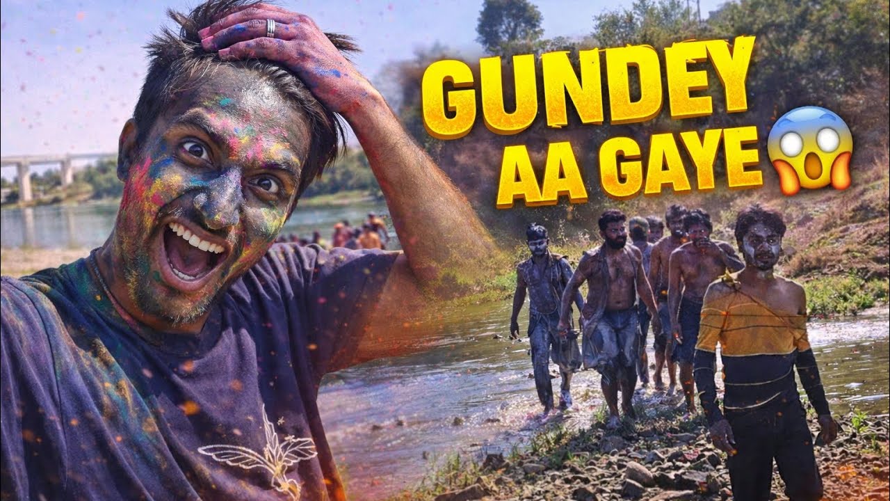 Holi Me ye kya ho Gya😲 | Gundey aa gaye | Holi vlog | River|