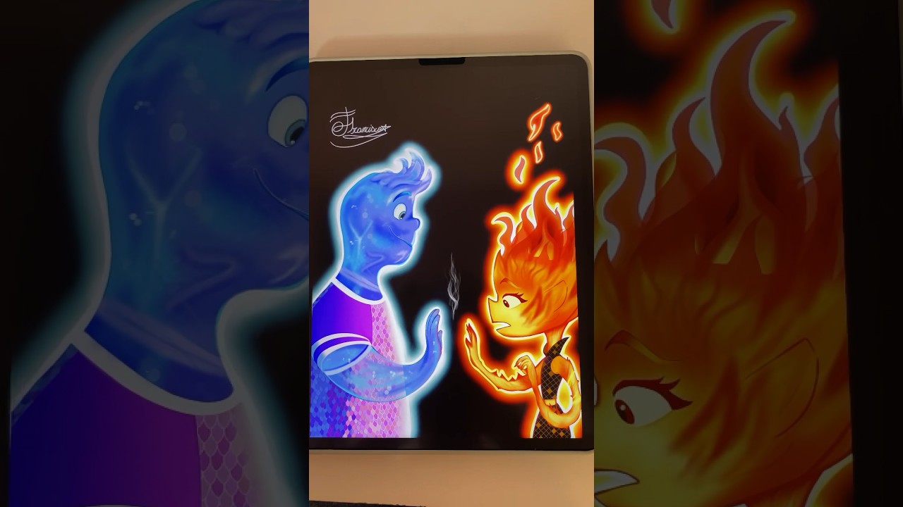 Desenhando os personagens do filme elementos #shorts #elementos #disney