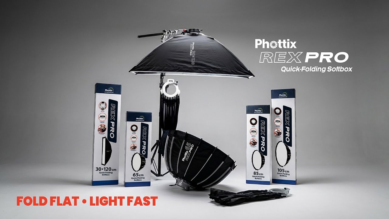 Professional quick-setup slim modifier : Phottix Rex Pro Quick-Folding Softbox