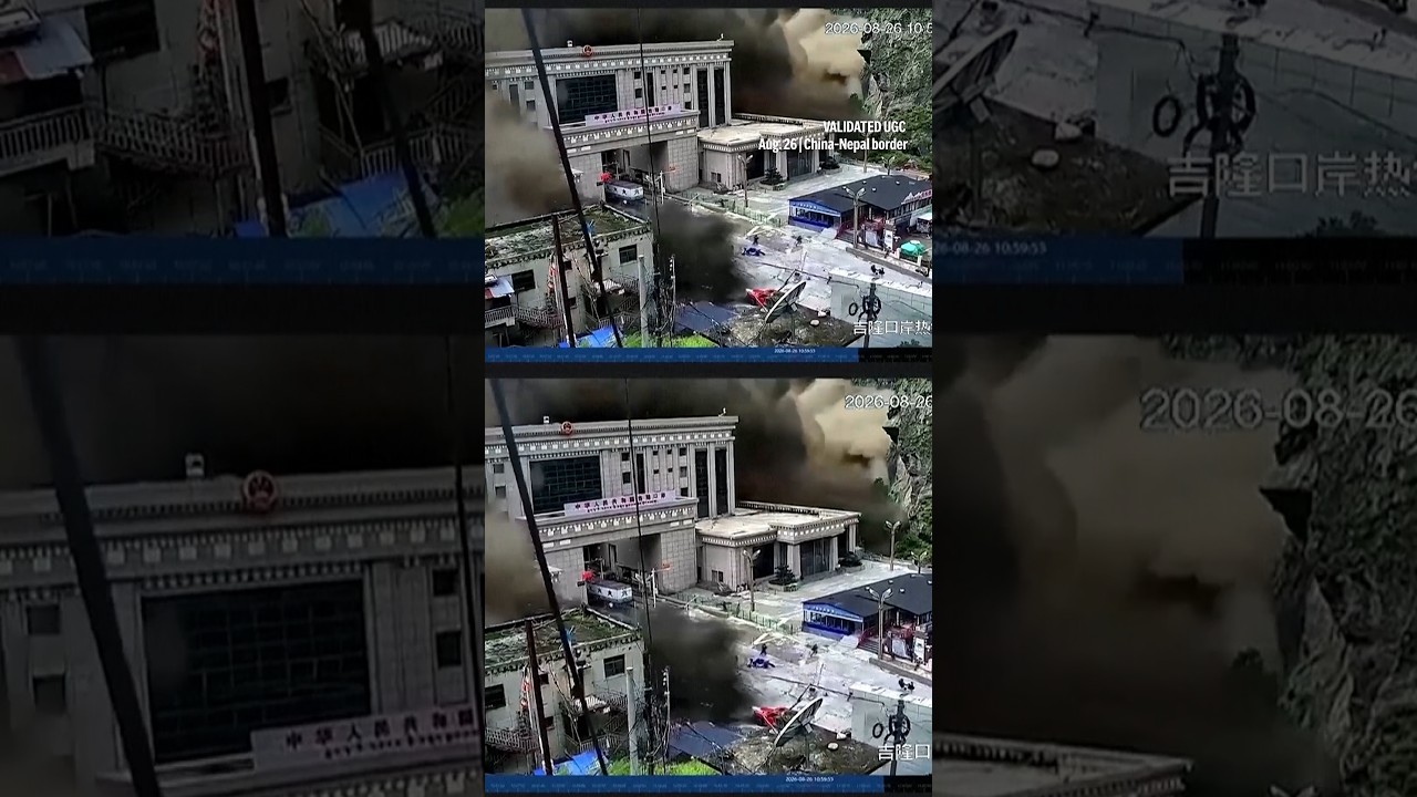 Floodwaters and debris sweep through Nepal-China border