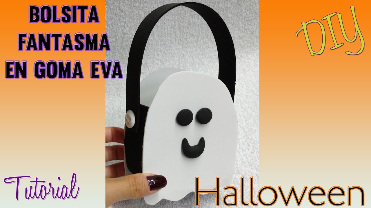 Bolsitas para Halloween facil y rapido fantasma goma eva foami