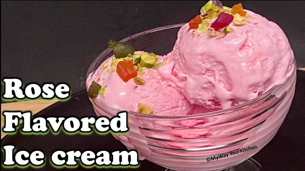 Rose Flavored Ice cream | Homemade Rose Ice cream | Only 3 Ingredients Ice Cream
