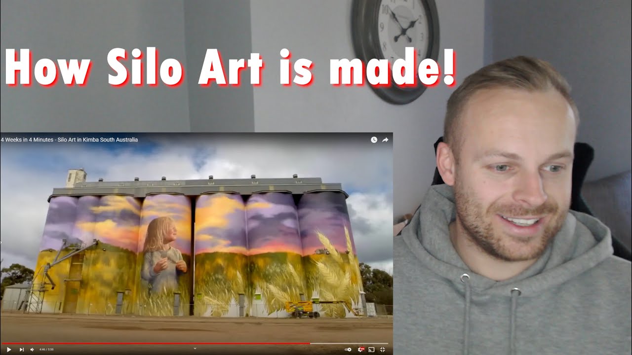 Роб реагирует на... 4 недели за 4 минуты — Silo Art в Кимбе, Южная Австралия
