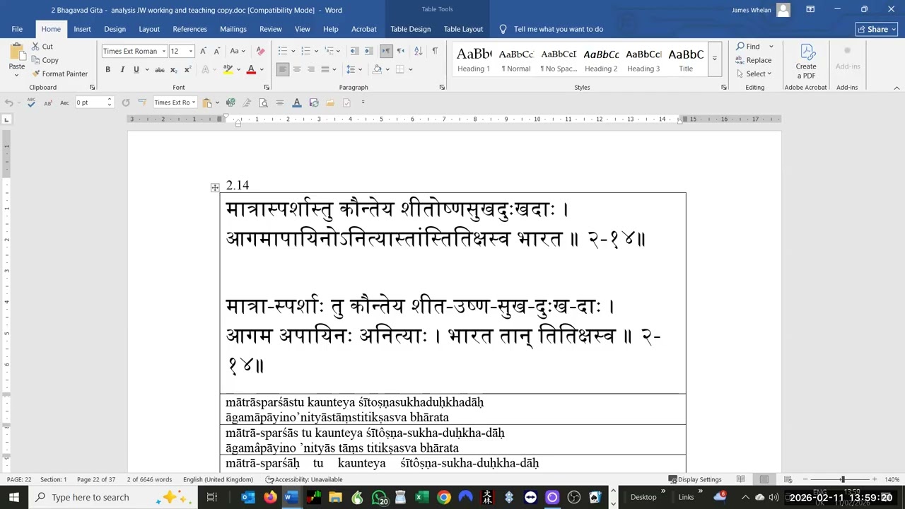 Wed 11 Feb 2026 Sanskrit class