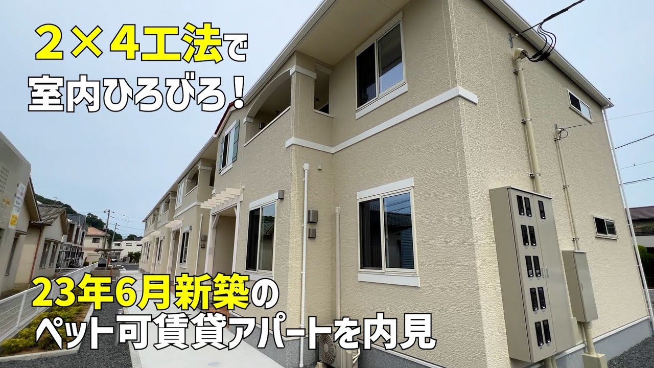 2023年6月新築✨できたてほやほやの2LDK賃貸物件はツーバイフォー工法で室内広々🤩ペットも喜ぶアパートのルームツアー