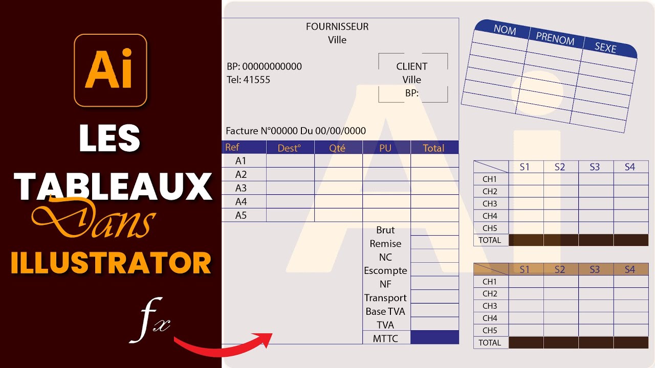 Tuto Comment tracer des tableaux dans adobe Illustrator
