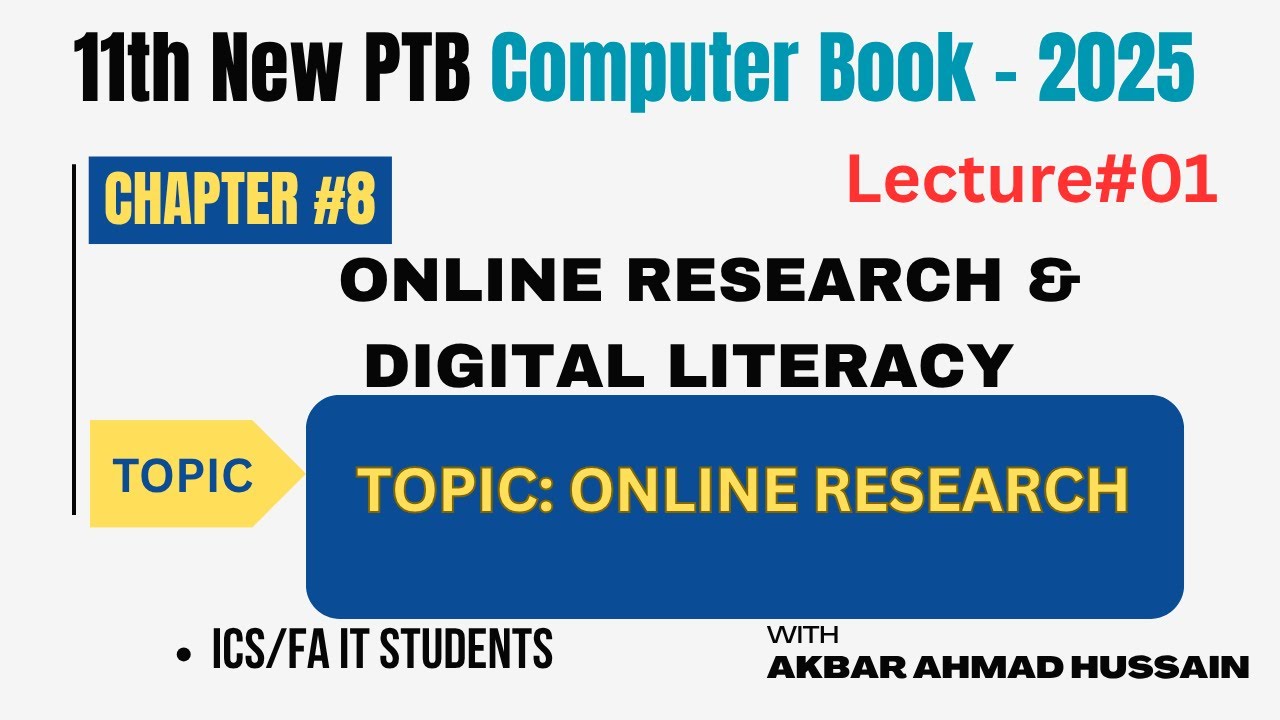 Online Research | Importance & Types of Online Research | 11th Class Computer Chapter 8