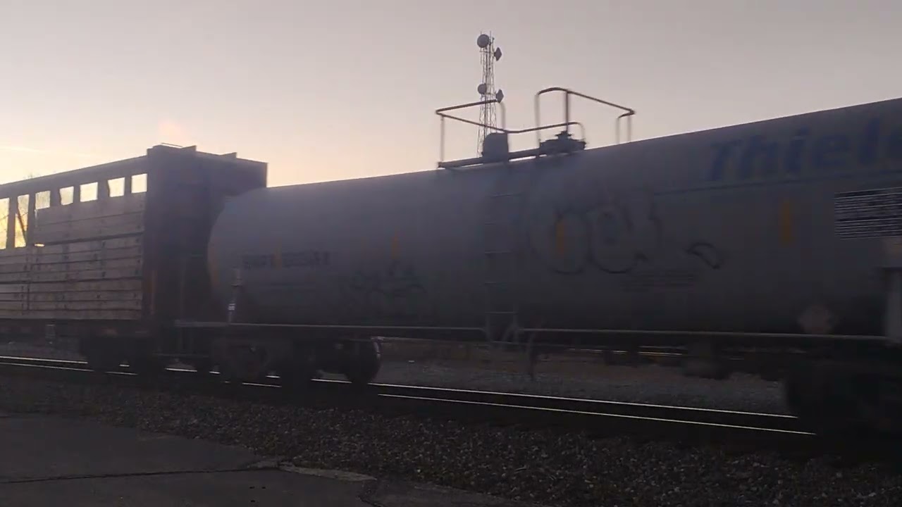 NS 174 Clearing the CP 229 Diamonds at Dusk.