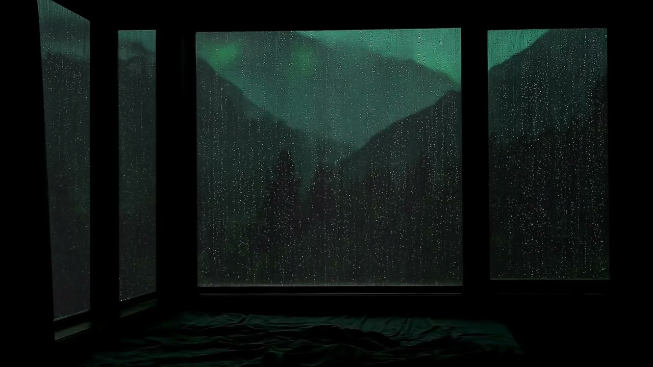 Soothing Heavy Night Rain Outside the Window | Cozy Calm Sounds to Ease the Mind and Relax