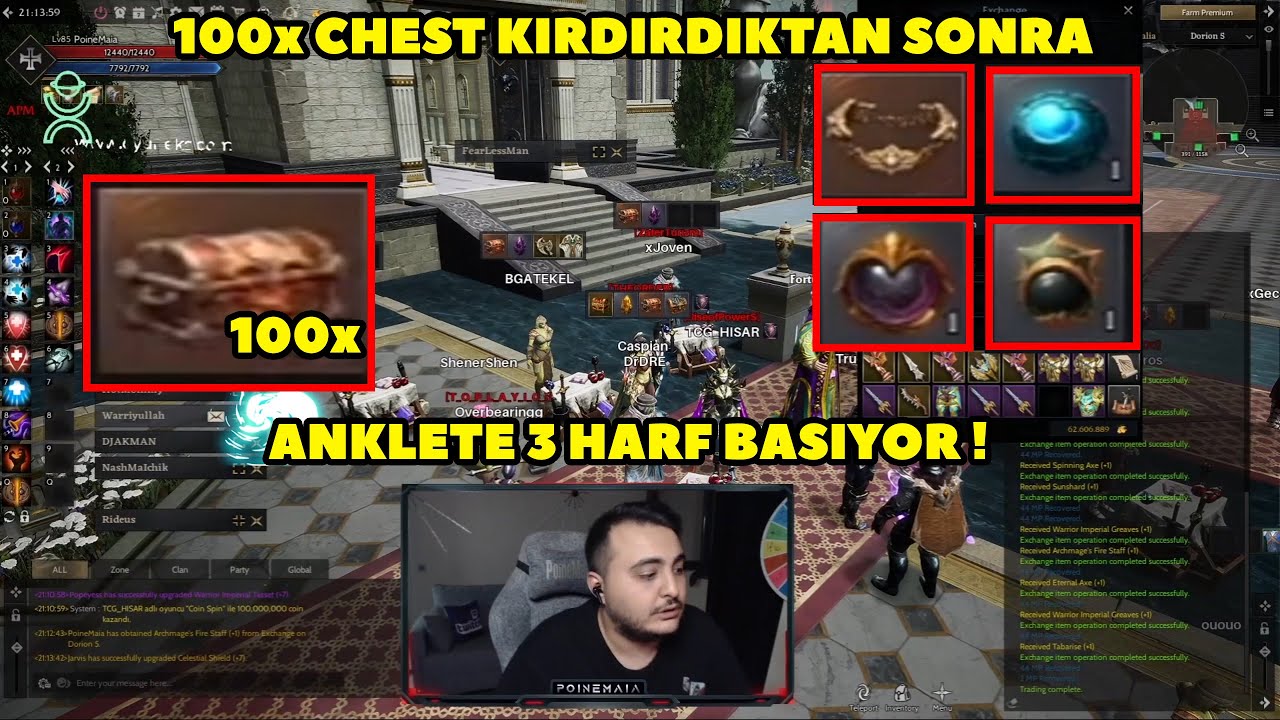 PoineMaia - (Galia) 100 Adet Celestial Chest Kırdırıp Anklet Basıyor :D  ! Rise Online