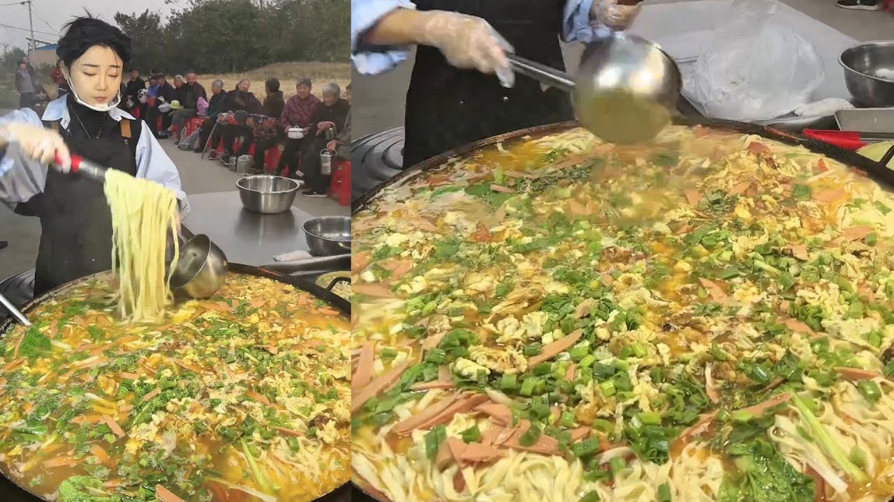 A caring Chinese women Cook Free Meals for the Old Guys in a Village