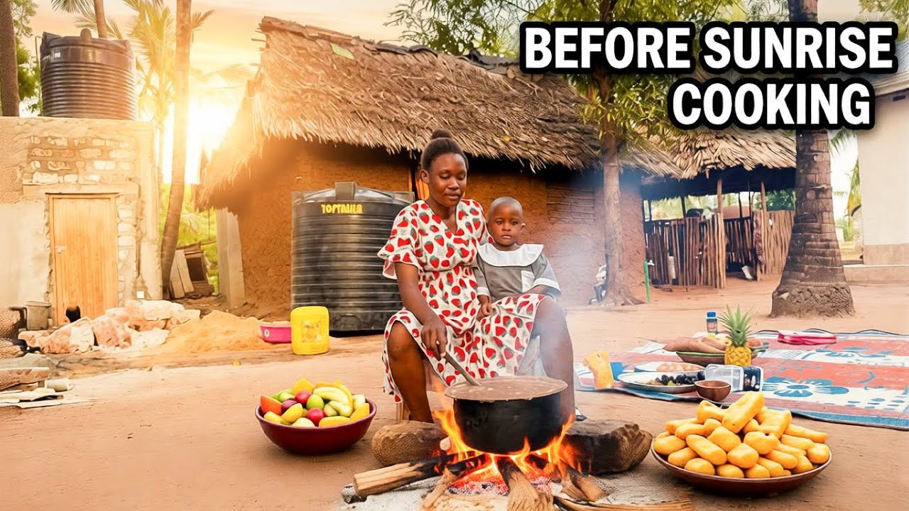 Waking Up Before Sunrise 🌅 Village Breakfast & Building Our Dream Home in Africa ❤️