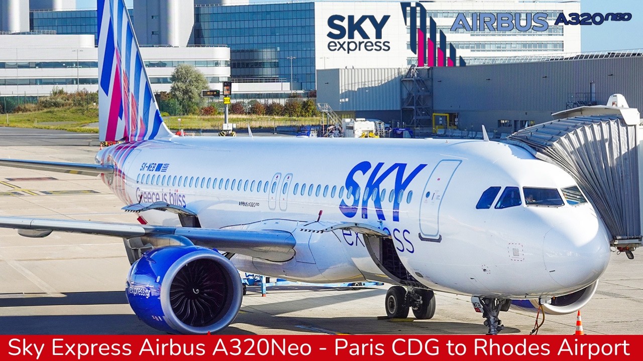 SKY EXPRESS Airbus A320Neo | Flight Report | Paris to Rhodes, Cabin, Scenery, Service all was good !