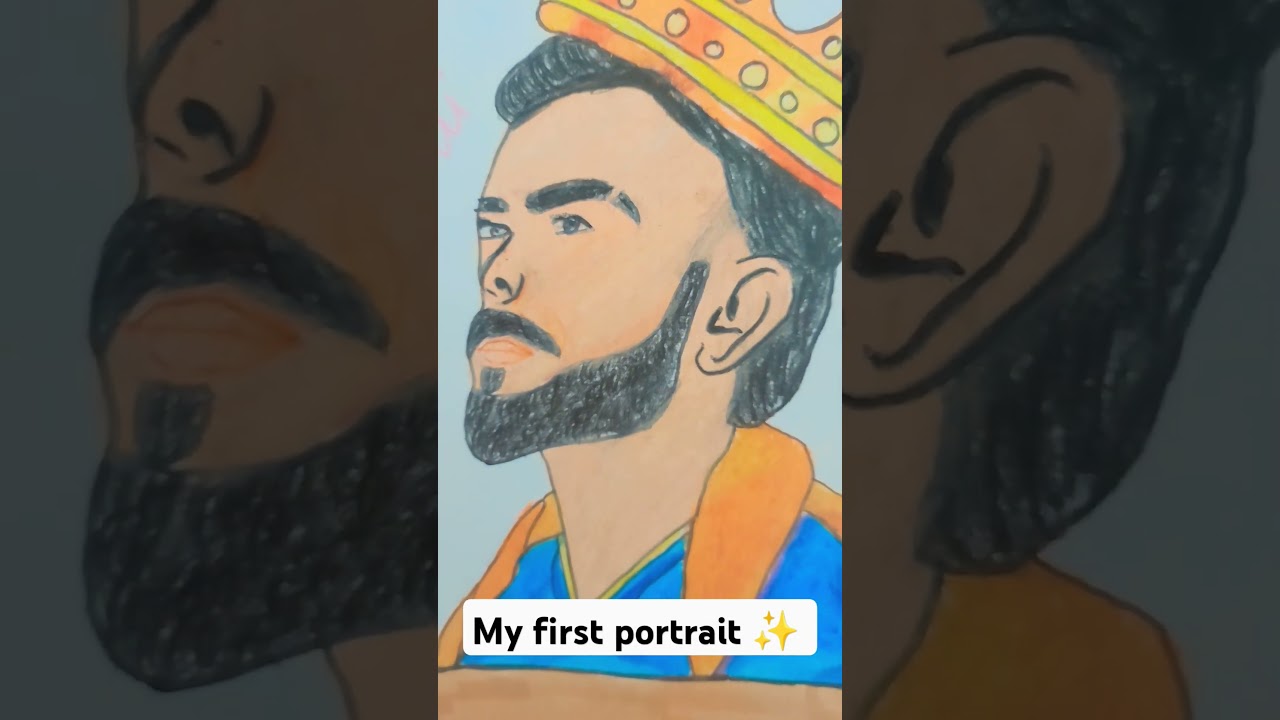 my first portrait #viratkholi #portrait #victory  ☺️☺️