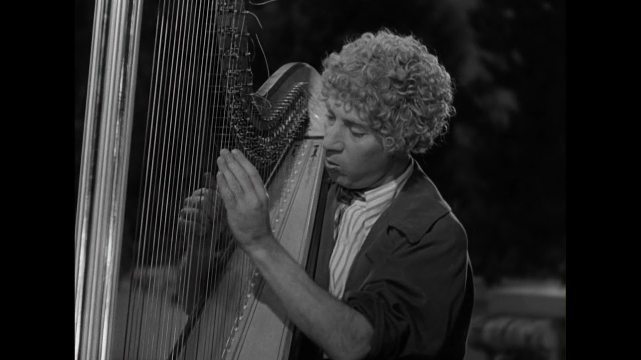 Marx Brothers | Animal Crackers | Harpo plays the harp uninterruptedly