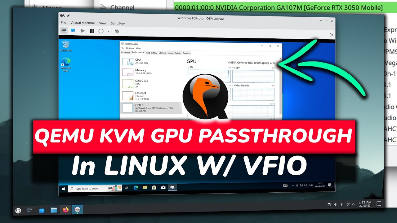 Как использовать QEMU KVM GPU Passthrough в Linux с помощью VFIO || Совместное использование GPU ...