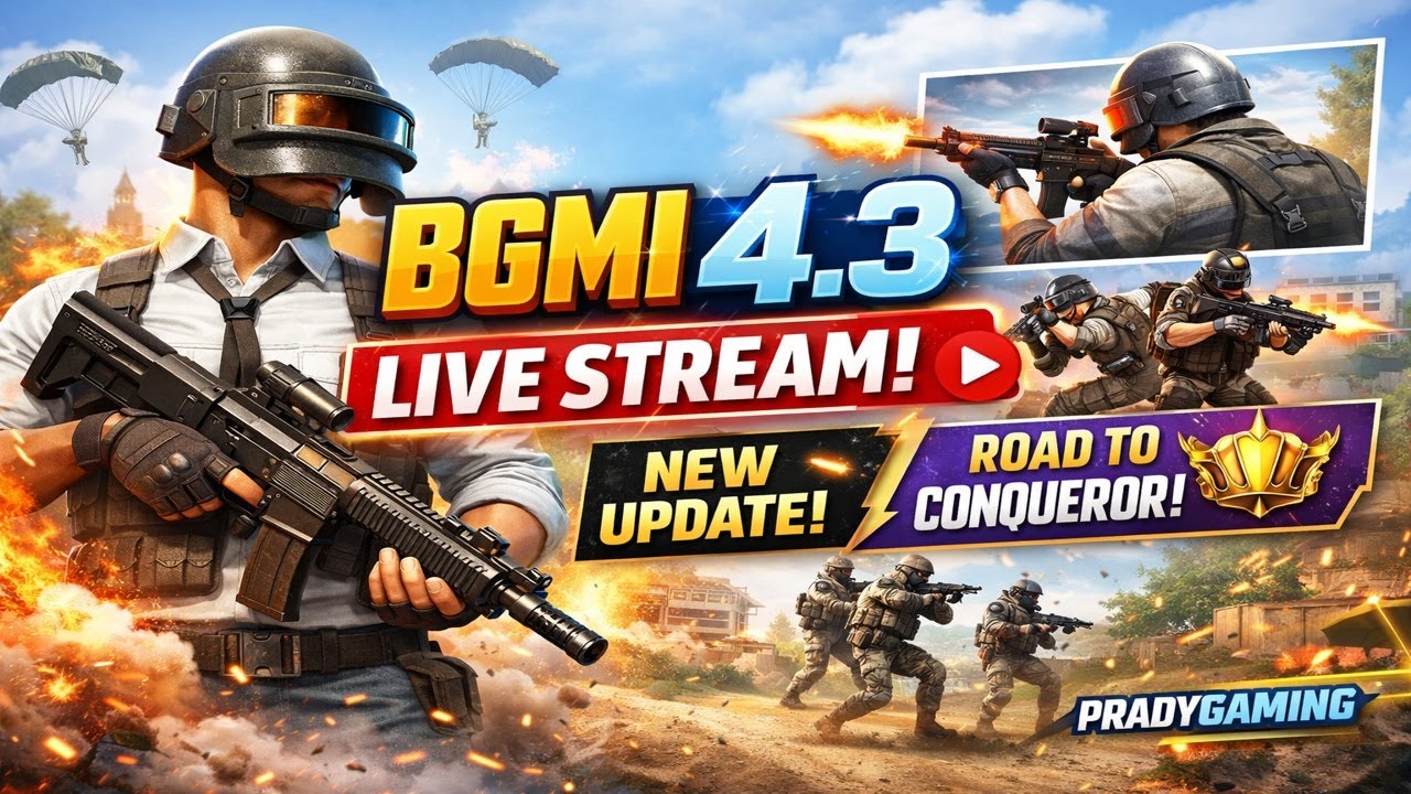 BGMI 4.3 LIVE 🔥 New Update Gameplay + OP Kills | PradyGaming