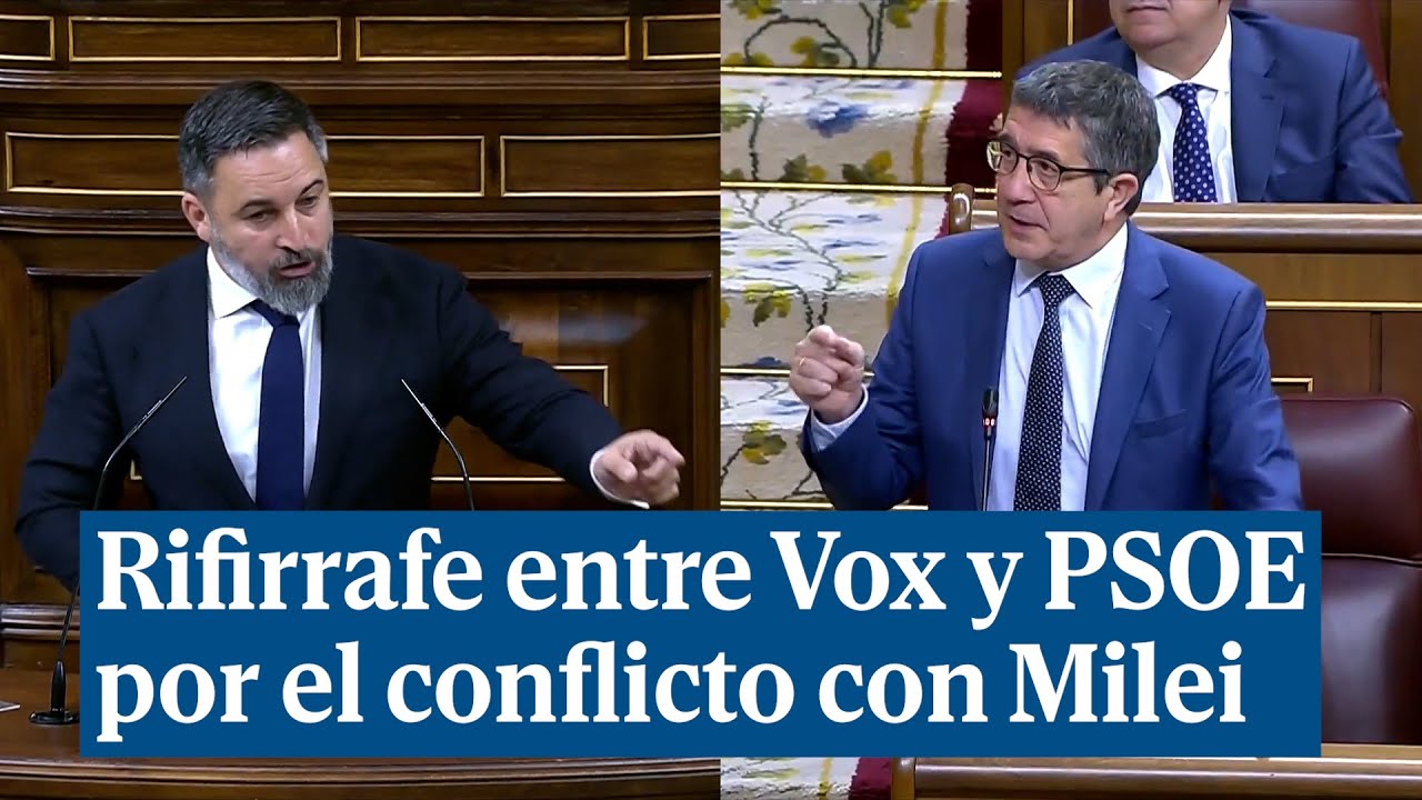 Rifirrafe entre Santiago Abascal y Patxi L&oacute;pez por el conflicto con Milei: 