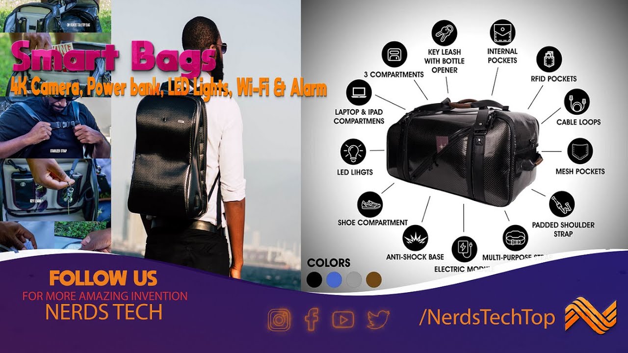 AMAZING ⚡ Smart Bags with Built in 4K Camera, Power bank, LED Lights and Wi-Fi  - King Kong