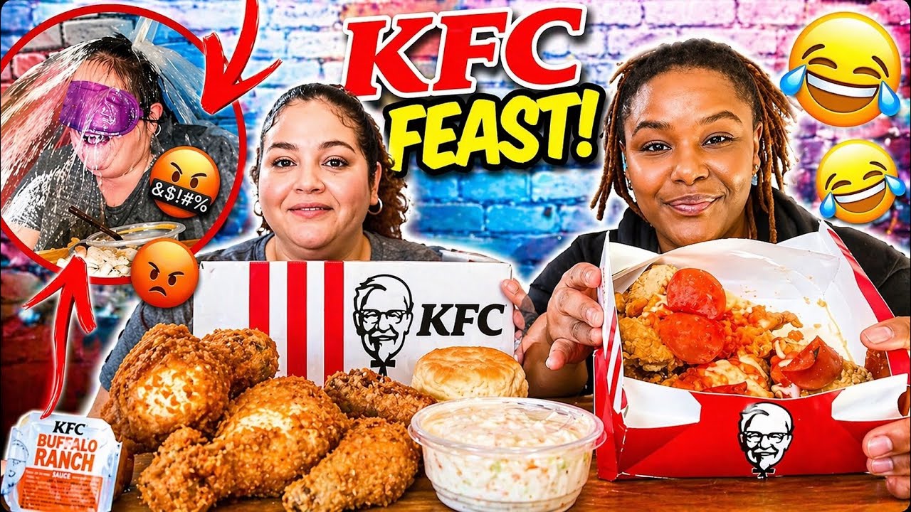 DUMPING A BUCKET OF ICE COLD WATER ON MY EX PRANK | TRYING KFC NEW CHIZZA MUKBANG