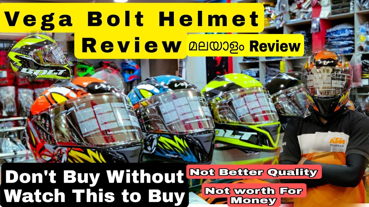 Vega Bolt Helmet Honest Review Malayalam , don't waste your money #vegabolt #njanumentevandiprandhum