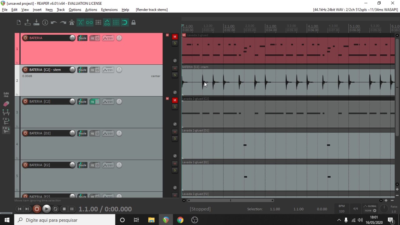 COMO SEPARAR PEÇAS DE UMA BATERIA MIDI NO REAPER 2020 🎧