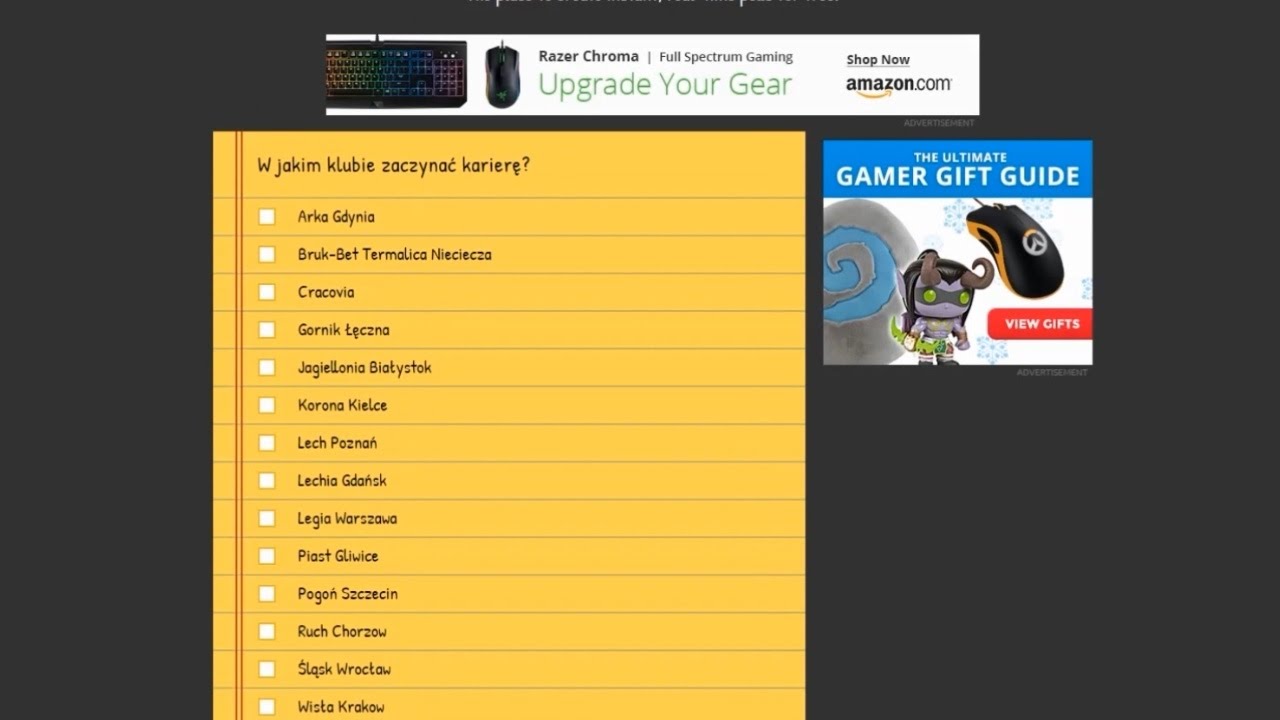 Ankieta - wyb&oacute;r klubu do symulowanej kariery