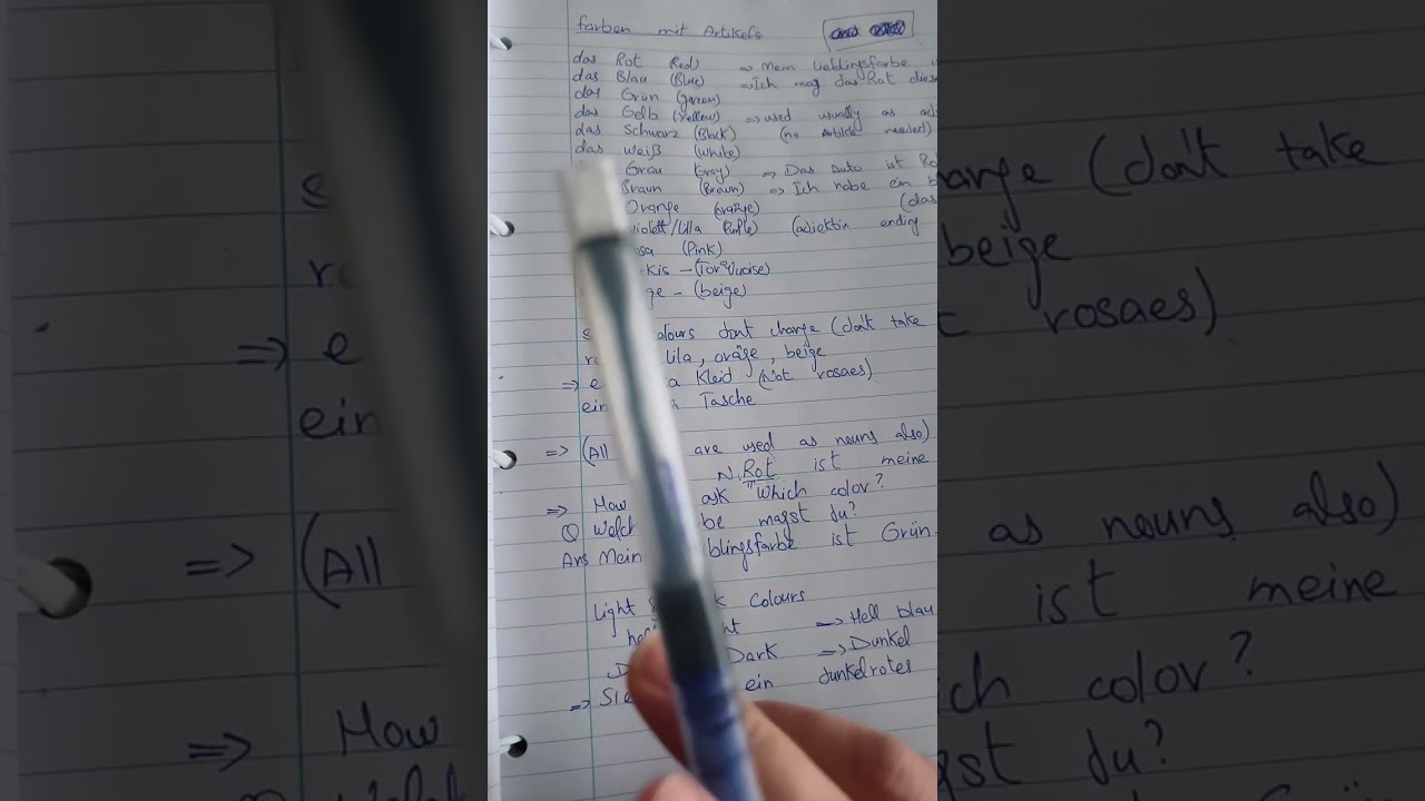 #farbenlernen in Deutsch .Farben as ajektivs and nouns. #farben #adjektive #deutschlernen 
