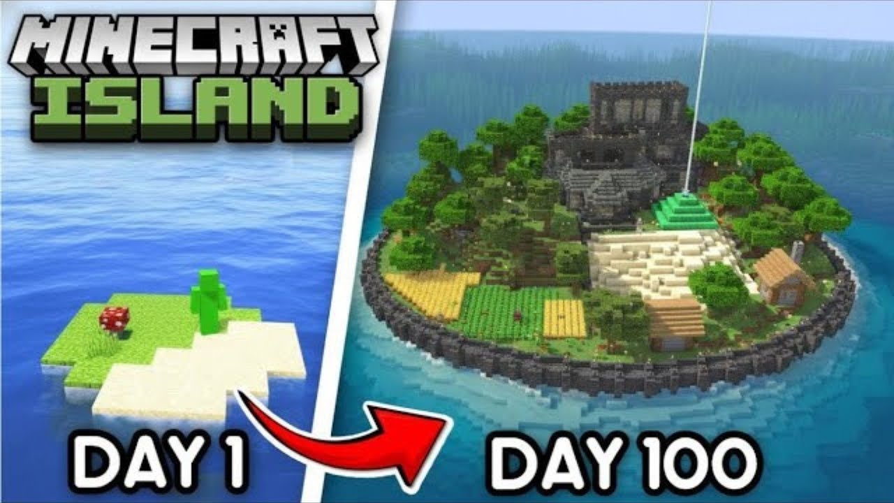 Sống sót 100 ngày trên một hòn đảo hoang trong Minecraft