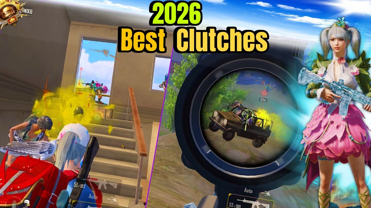2026 best clutches🔥Intense 1 vs 4 clutches in conqueror lobby😱bgmi pubg