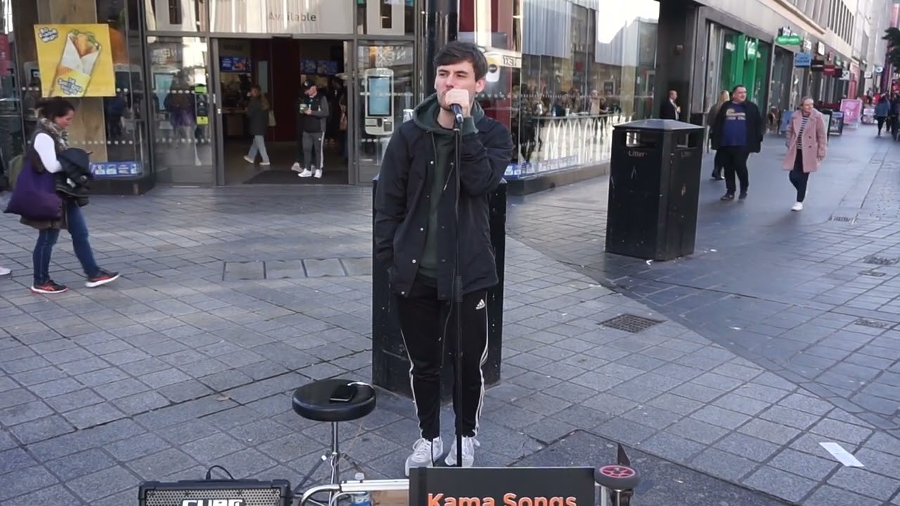 Kama Williams sings Perfect by Ed Sheeran in Church Street Liverpool
