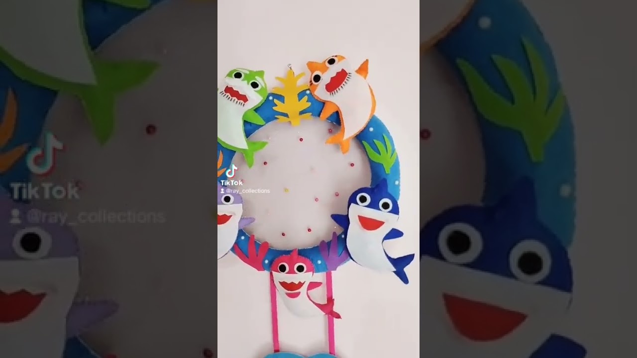 Baby shark felt wall hanging
